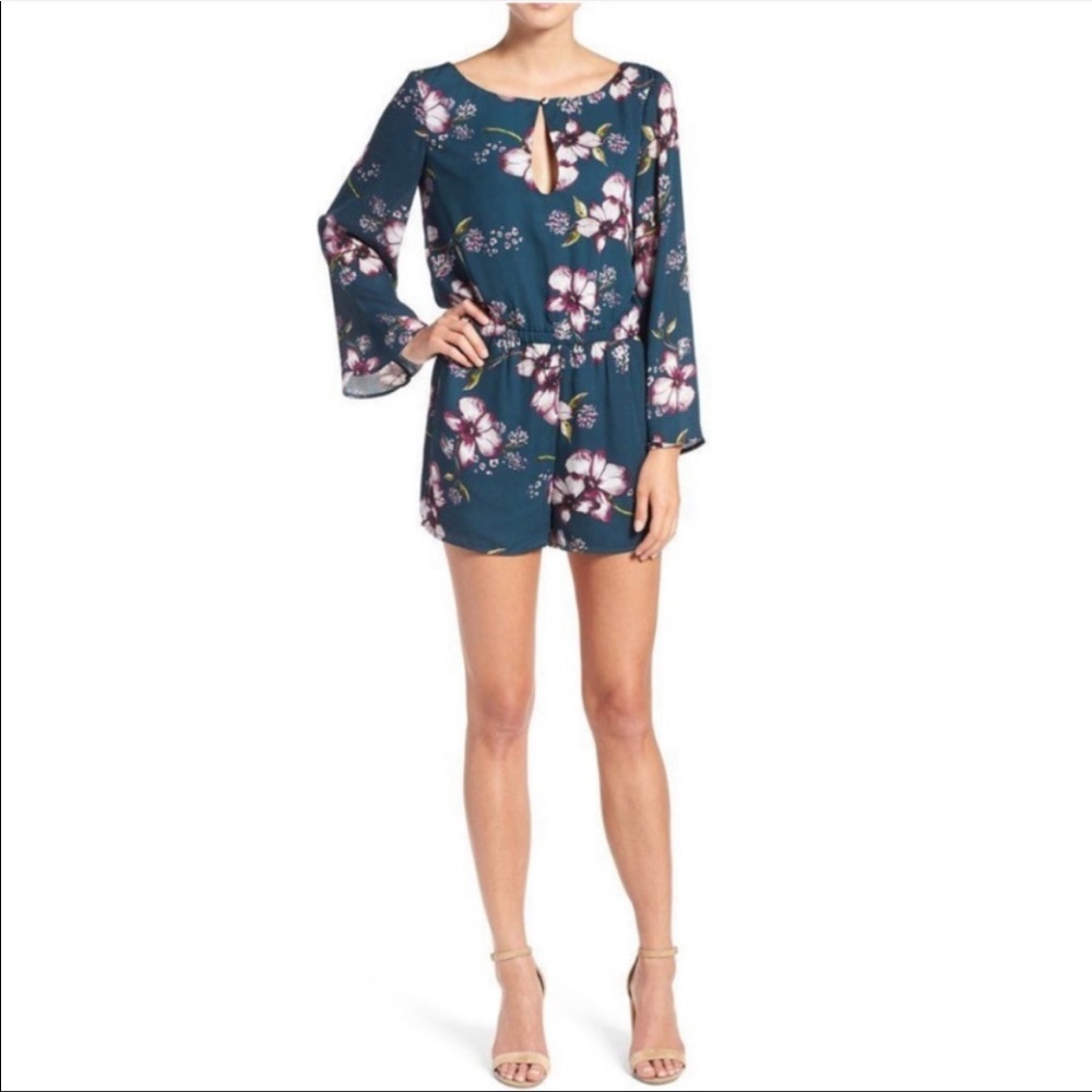Cupcakes & Cashmere Green Floral Romper